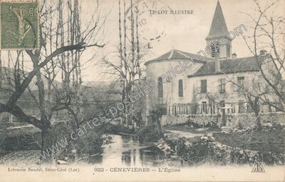 Carte postale ancienne L'Église — Cénevières (Lot)
