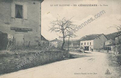 Carte postale ancienne La Poste — Cénevières (Lot)