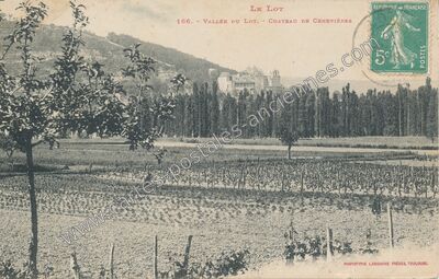 Carte postale ancienne Vallée du Lot. - Château de Cenevières — Cénevières (Lot)