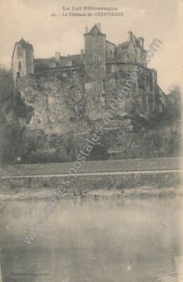 Carte postale ancienne Le Château de CÉNEVIÈRES — Cénevières (Lot)