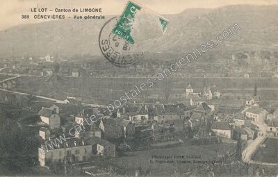 Carte postale ancienne Vue générale — Cénevières (Lot)