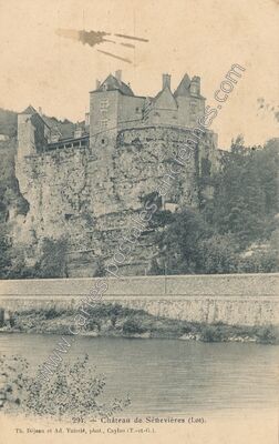 Carte postale ancienne Château de Sénevières — Cénevières (Lot)