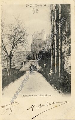 Carte postale ancienne Chateau de Cenevieres — Cénevières (Lot)