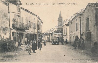 Carte postale ancienne La Grand'Rue — Concots (Lot)