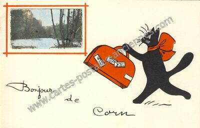 Carte postale ancienne Bonjour de Corn — Corn (Lot)