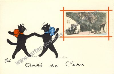 Carte postale ancienne Amitiés — Corn (Lot)