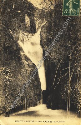 Carte postale ancienne La Cascade — Corn (Lot)