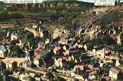 Carte postale ancienne Vue générale — Corn (Lot)