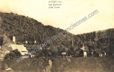Carte postale ancienne Vue Générale Côté Ouest — Corn (Lot)