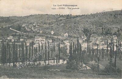 Carte postale ancienne Le Lot Pittoresque - Vue générale — Corn (Lot)