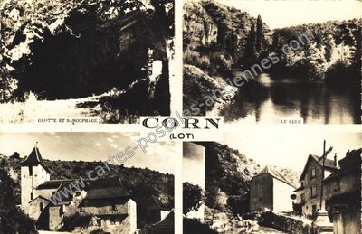 Carte postale ancienne Grotte et Sarcophage — Corn (Lot)
