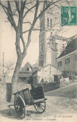 Carte postale ancienne L'Église — Crégols (Lot)