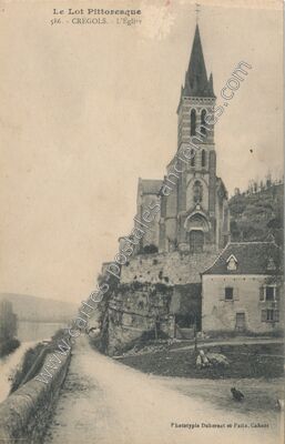 Carte postale ancienne L'Église — Crégols (Lot)