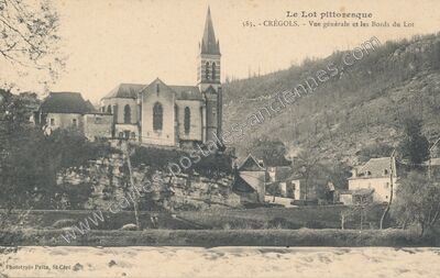 Carte postale ancienne Le Lot pittoresque - Vue générale et les Bords du Lot — Crégols (Lot)