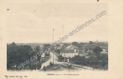 Carte postale ancienne Vue Panoramique — Cremps (Lot)