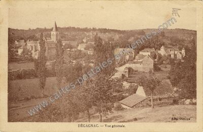 Carte postale ancienne Vue générale — Dégagnac (Lot)