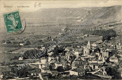 Carte postale ancienne Vue Générale — Duravel (Lot)