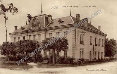 Carte postale ancienne L'École de Filles — Duravel (Lot)