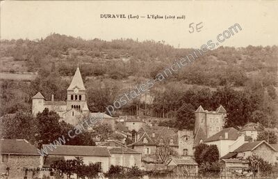 Carte postale ancienne L'Eglise (côté sud) — Duravel (Lot)