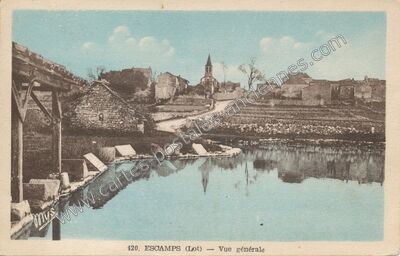 Carte postale ancienne Vue générale — Escamps (Lot)