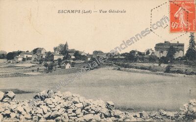 Carte postale ancienne Vue Générale — Escamps (Lot)