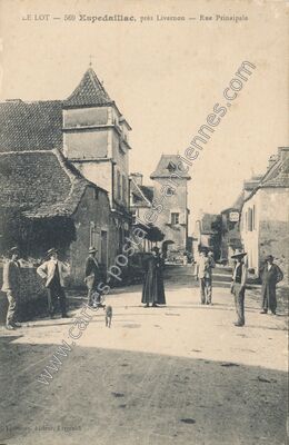 Carte postale ancienne Rue Principale — Espédaillac (Lot)