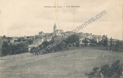 Carte postale ancienne Vue Générale — Faycelles (Lot)