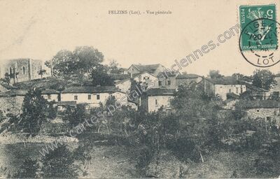 Carte postale ancienne Vue générale — Felzins (Lot)