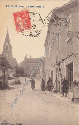 Carte postale ancienne Poste Rurale — Felzins (Lot)