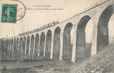 Carte postale ancienne Ceint d'Eau — Figeac (Lot)