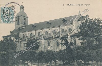 Carte postale ancienne L'Eglise Dupuy — Figeac (Lot)