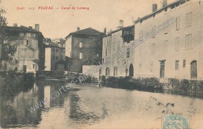 Carte postale ancienne Canal de Lestang — Figeac (Lot)
