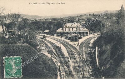 Carte postale ancienne La Gare — Figeac (Lot)
