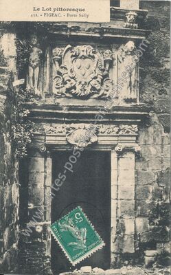 Carte postale ancienne Porte Sully — Figeac (Lot)