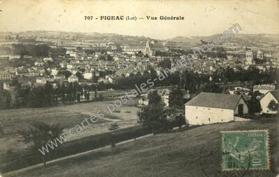 Carte postale ancienne Vue Générale — Figeac (Lot)