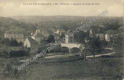 Carte postale ancienne Quartier du Pont du Gua — Figeac (Lot)