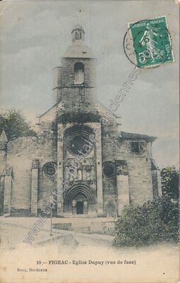 Carte postale ancienne Eglise Dupuy (vue de face) — Figeac (Lot)