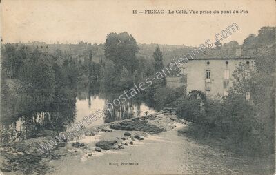 Carte postale ancienne Le Célé, Vue prise du pont du Pin — Figeac (Lot)