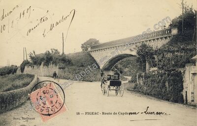 Carte postale ancienne Route de Capdenac - Lunan — Figeac (Lot)