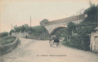 Carte postale ancienne Route de Capdessus — Figeac (Lot)
