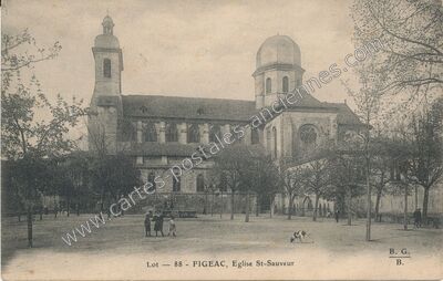 Carte postale ancienne Eglise St-Sauveur — Figeac (Lot)