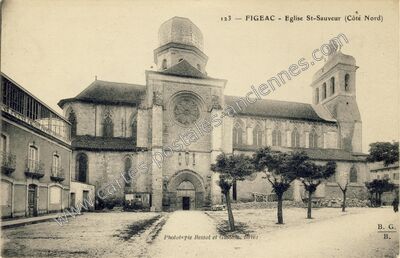 Carte postale ancienne Eglise St-Sauveur (Côté Nord) — Figeac (Lot)