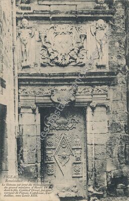 Carte postale ancienne Hôtel d'Auric - Renaissance - Porte Ionique — Figeac (Lot)