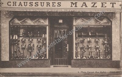 Carte postale ancienne CHAUSSURES MAZET — Figeac (Lot)