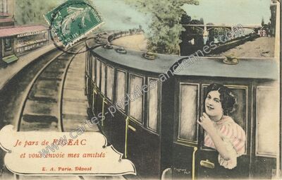 Carte postale ancienne Je pars et vous envoie mes amitiés — Figeac (Lot)
