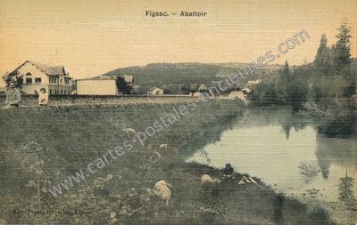 Carte postale ancienne Abattoir — Figeac (Lot)