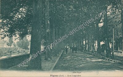 Carte postale ancienne Quai Legendre — Figeac (Lot)
