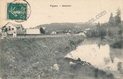 Carte postale ancienne Abattoir — Figeac (Lot)
