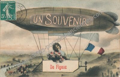 Carte postale ancienne Un souvenir — Figeac (Lot)