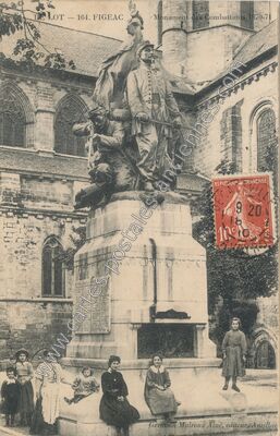 Carte postale ancienne Monument des Combattants 1870-71 — Figeac (Lot)